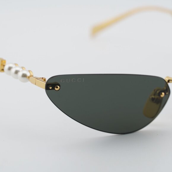 Gucci GG1920S 001 Sunglasses Shiny Gold with White Pearl Cat Eye Frame main image 8
